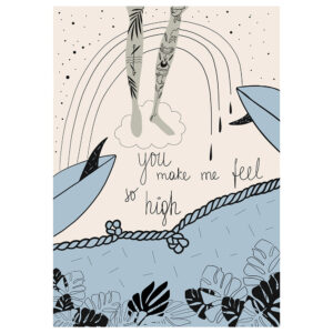 Postkarte, Oh Ocean, Surf art, Surfart, You make me feel so high
